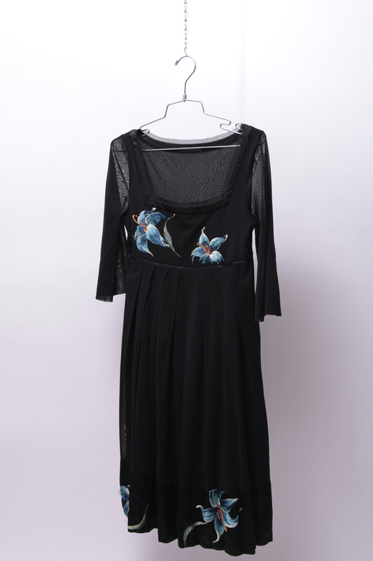 Vivienne Tam 90’s romantic mesh dress with embroidered flowers
