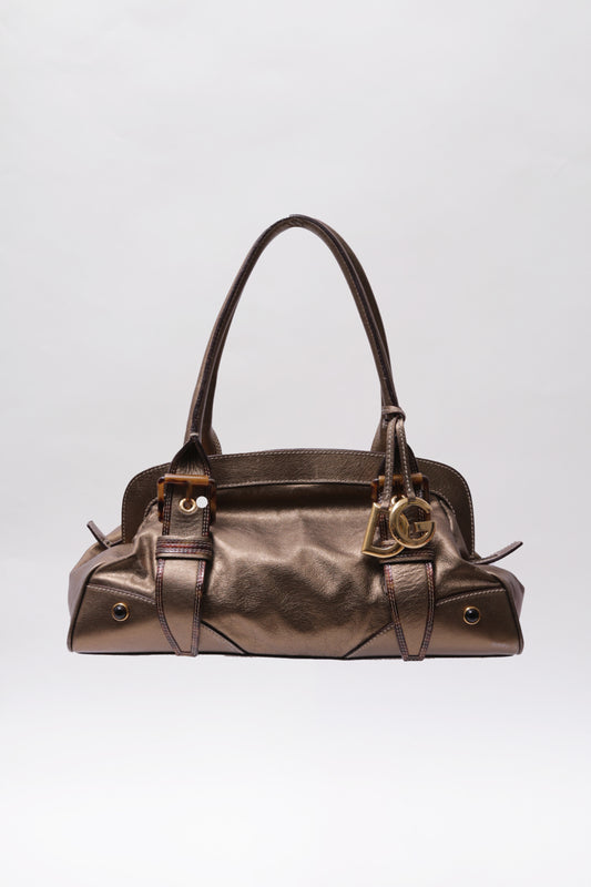 Dolce gabbana metallic leather handbag