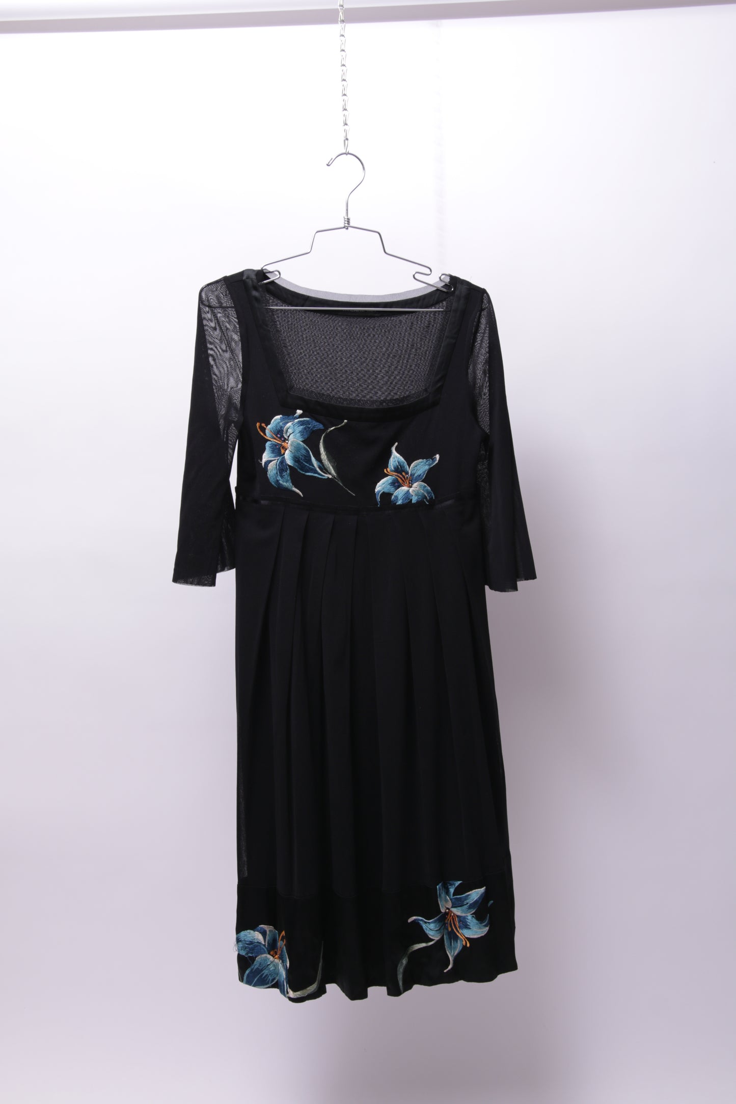 Vivienne Tam 90’s romantic mesh dress with embroidered flowers