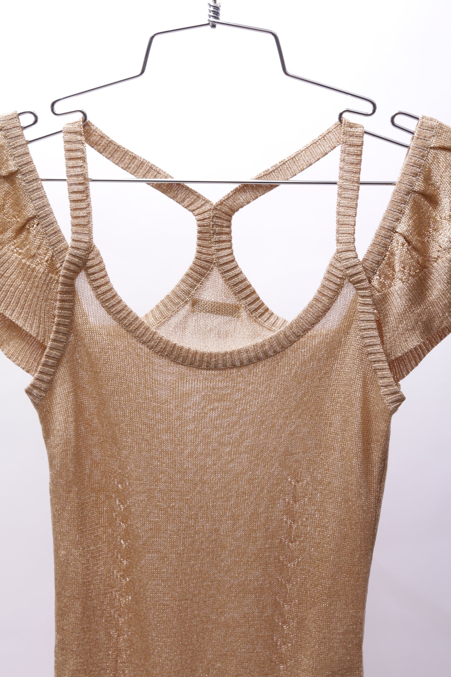 Dolce and Gabbana knitted top in gold and lurex