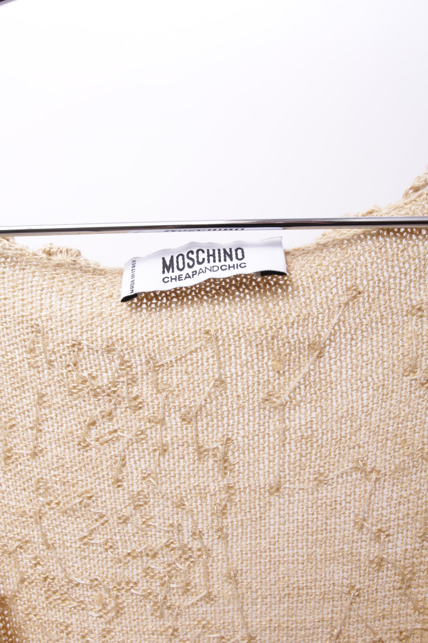 Moschino gold knitted top with small scattered sequins