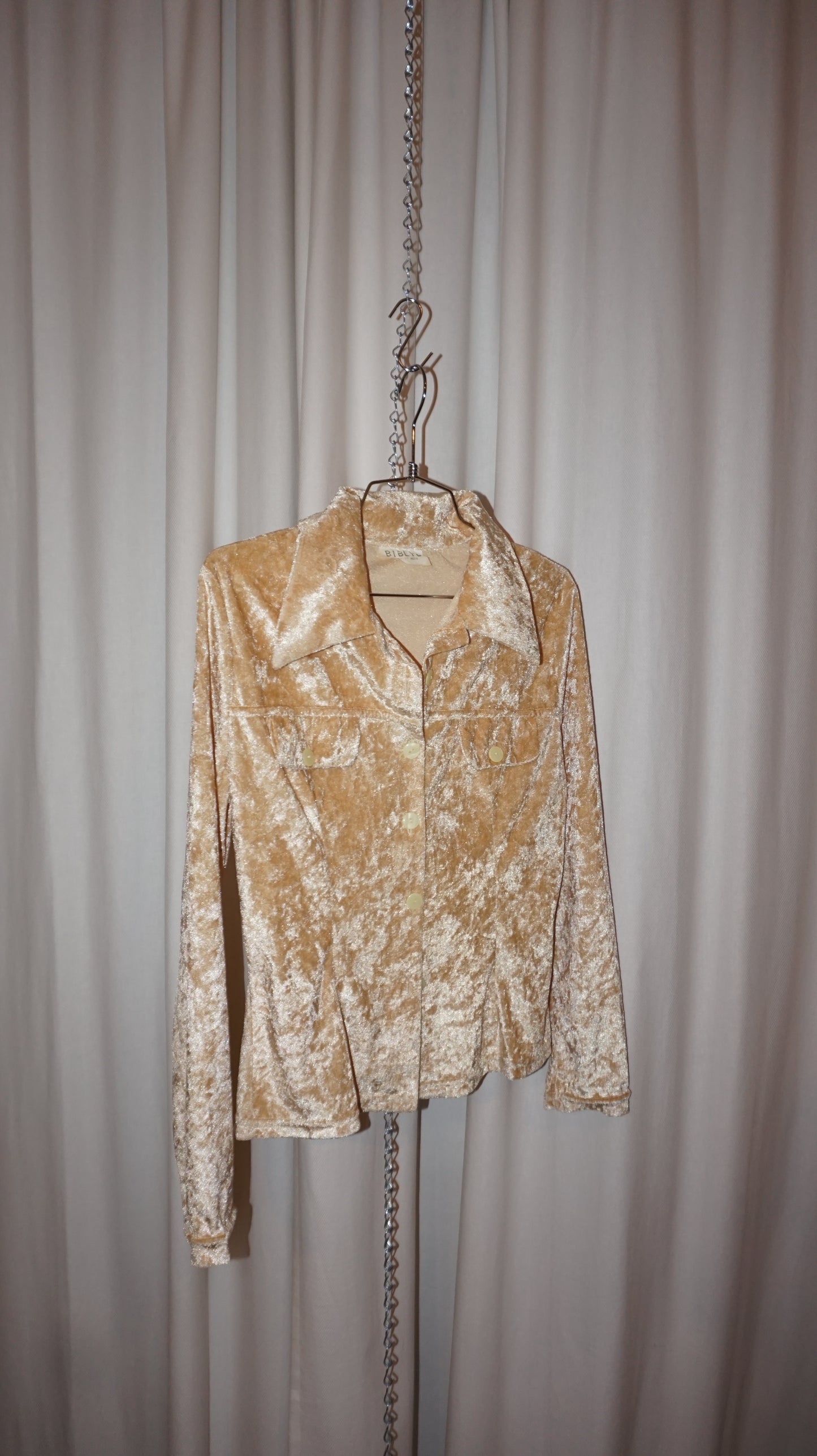 Byblos vintage velvet long sleeve shirt