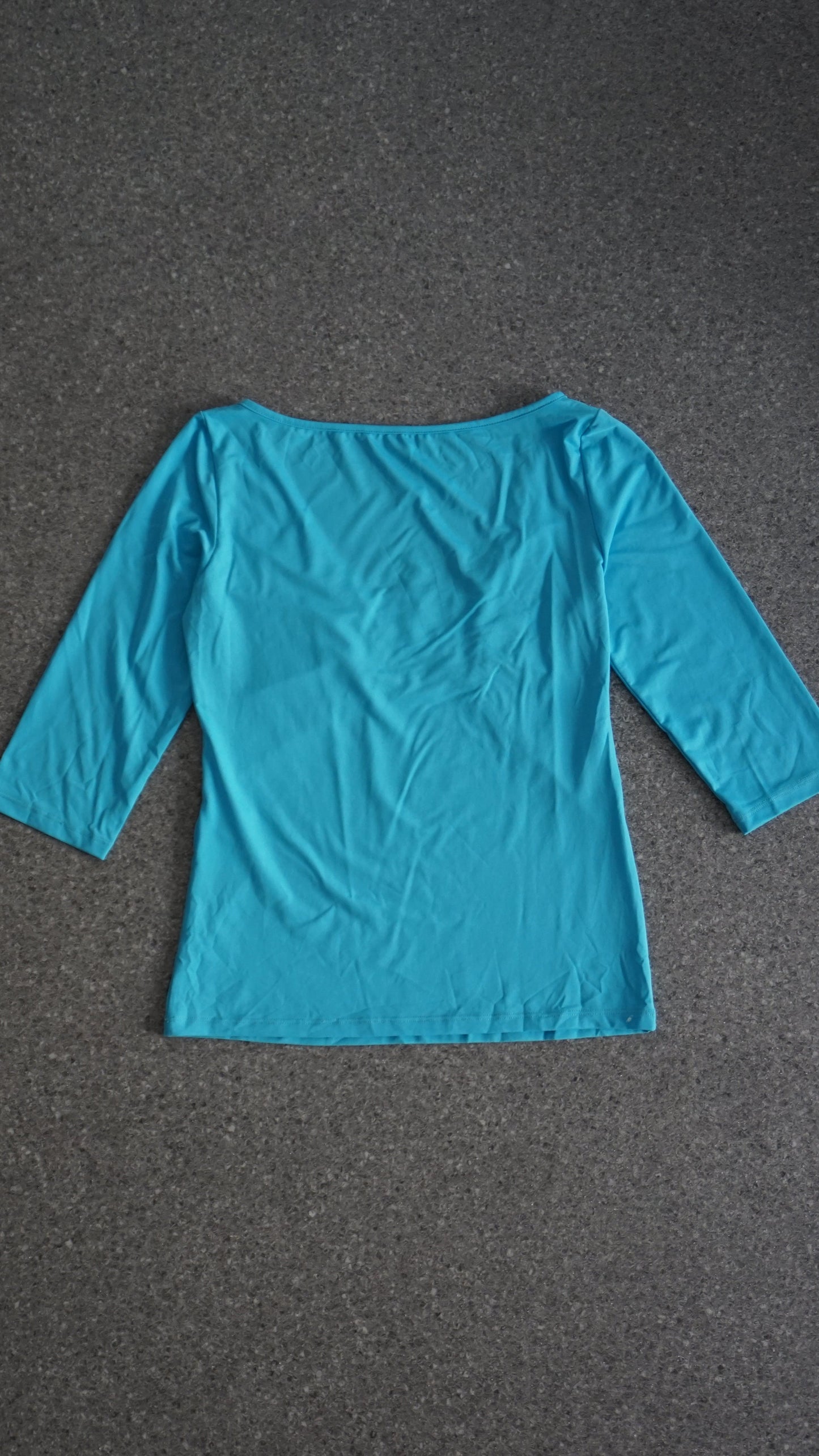 Roccobarocco stretchy mid sleeve shirt in cyan