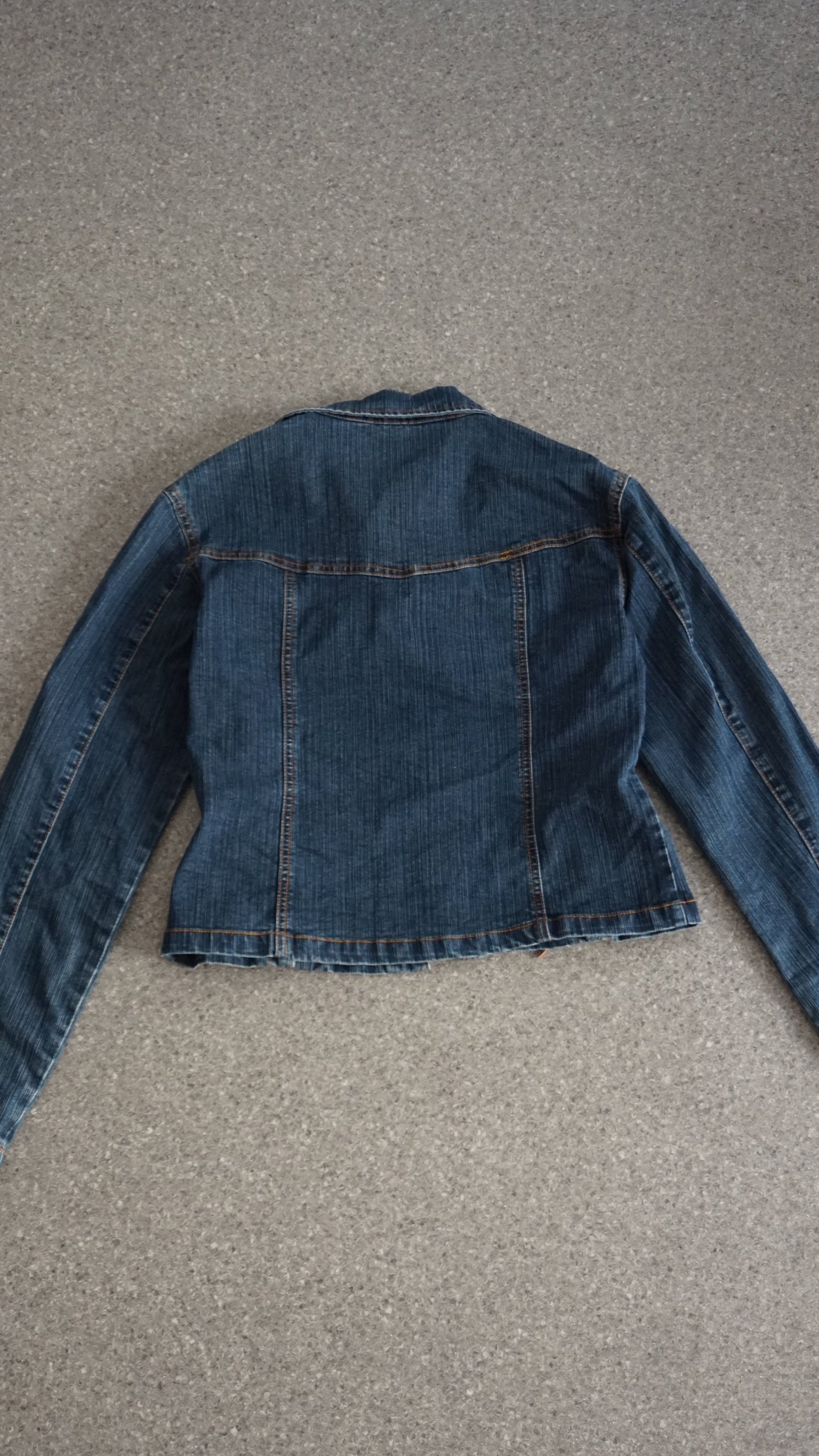 00's dark denim jacket with middle zipper