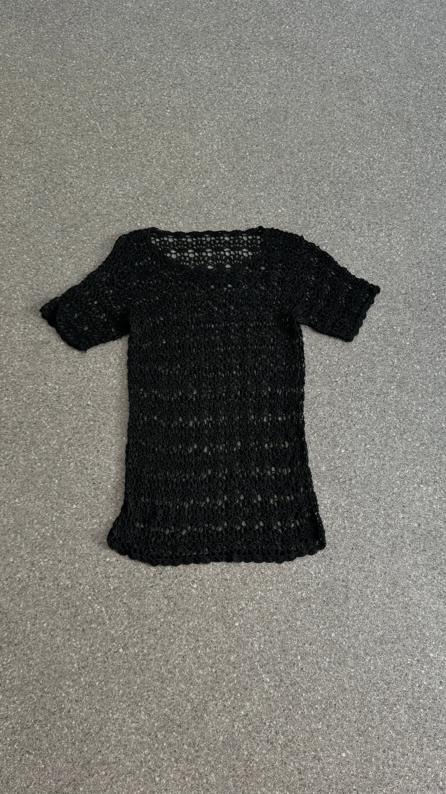 Black crochet shirt