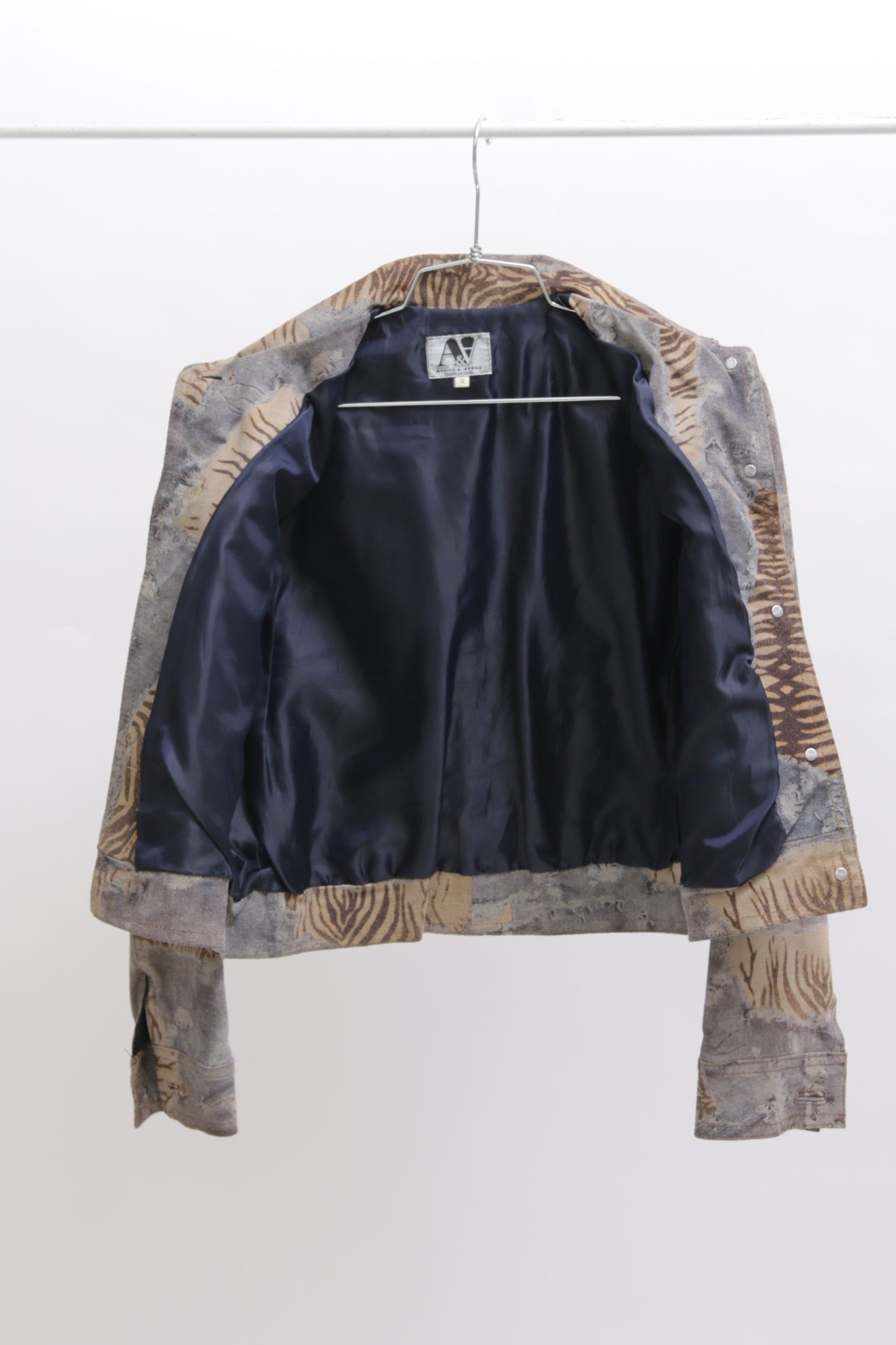 00's Italian leather jacket with animal print