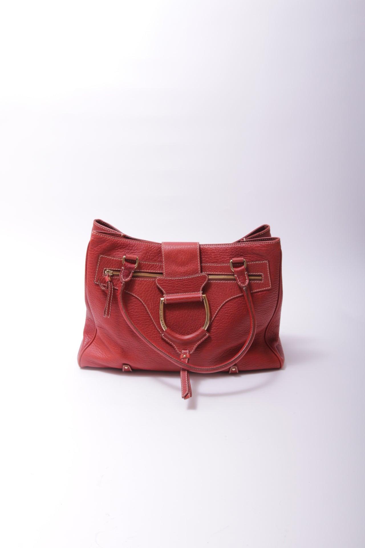 00's Dolce and Gabbana big leather bag in cherry red