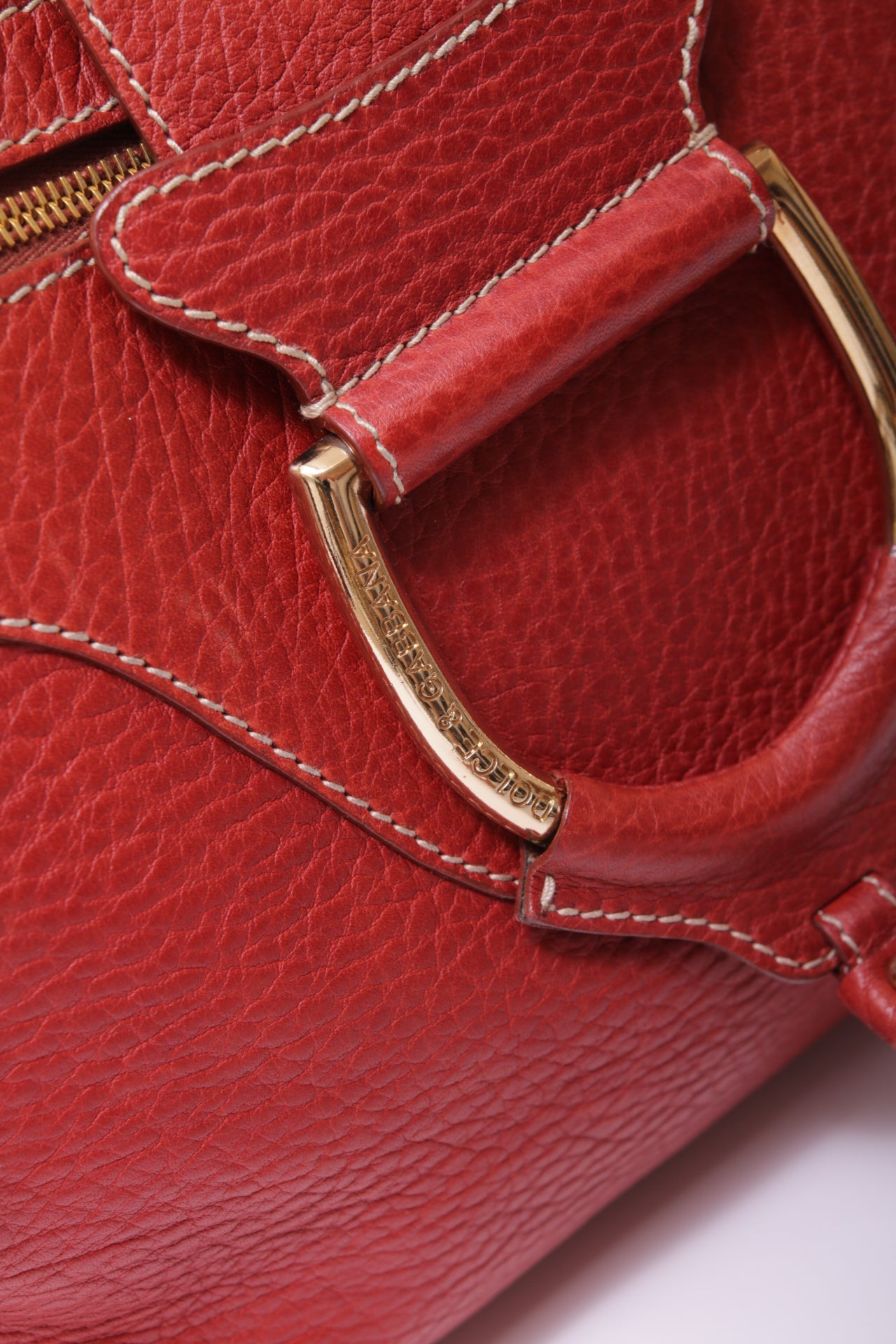 00's Dolce and Gabbana big leather bag in cherry red