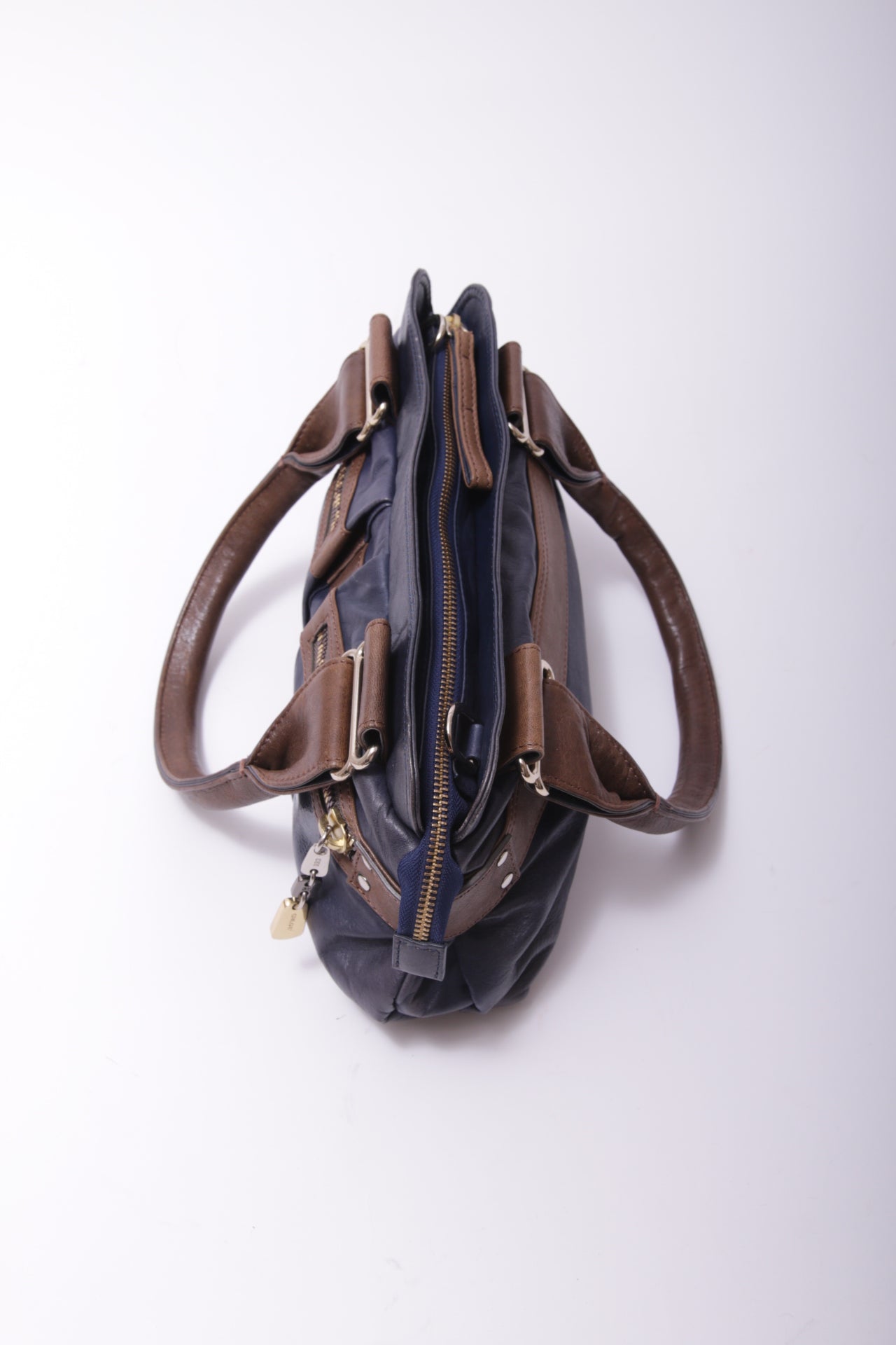 SEE BY CHLOE leather handbag  in navy blue and brown