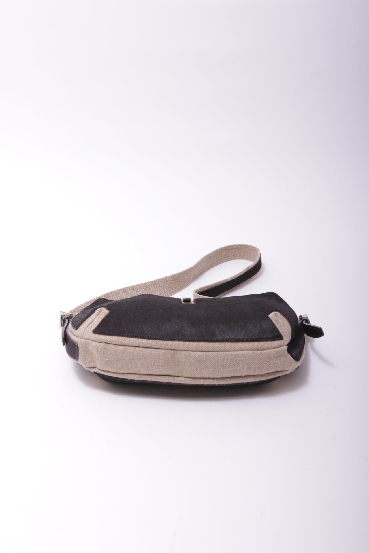 Bally canvas and furry leather crossbody bag