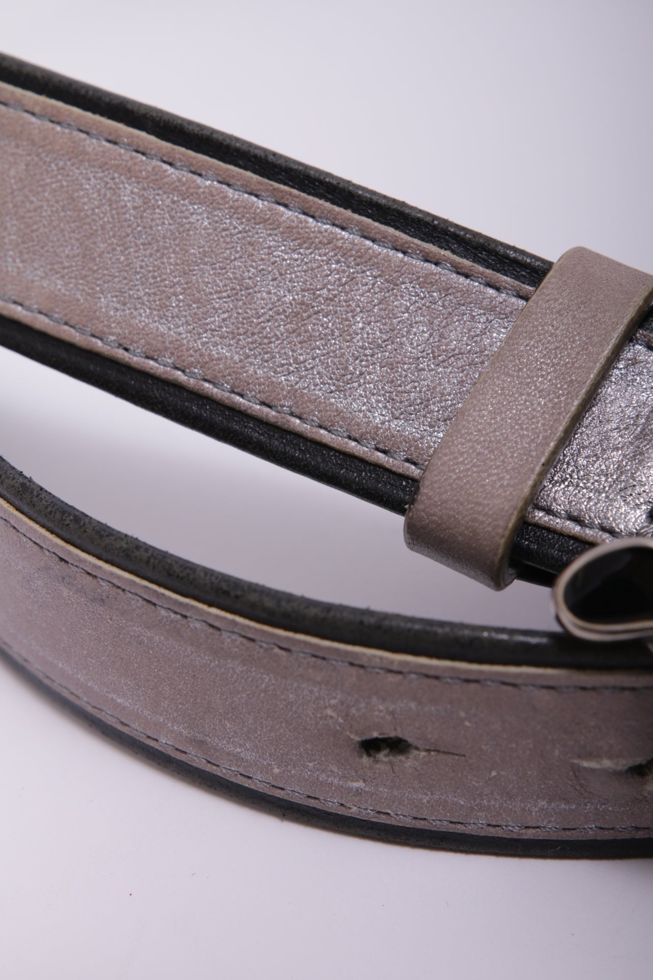 00's Dolce and Gabbana leather belt with heavy logo buckle