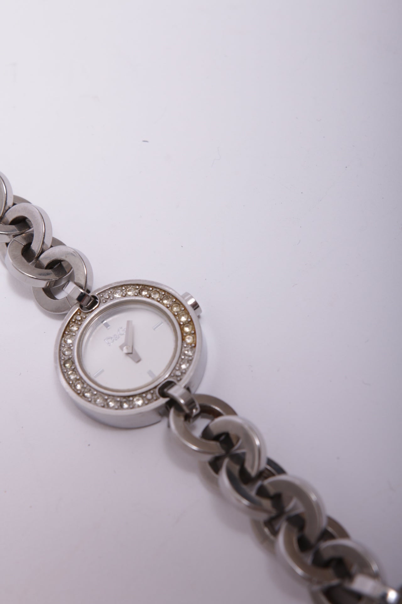 D&G time chain watch with rhinestones