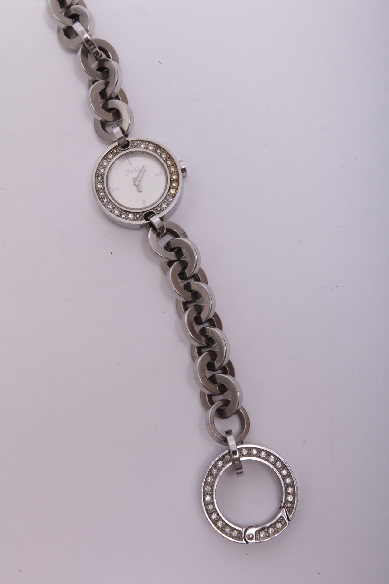 D&G time chain watch with rhinestones