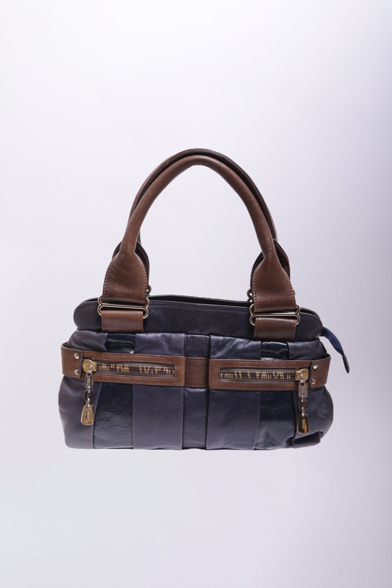 SEE BY CHLOE leather handbag  in navy blue and brown