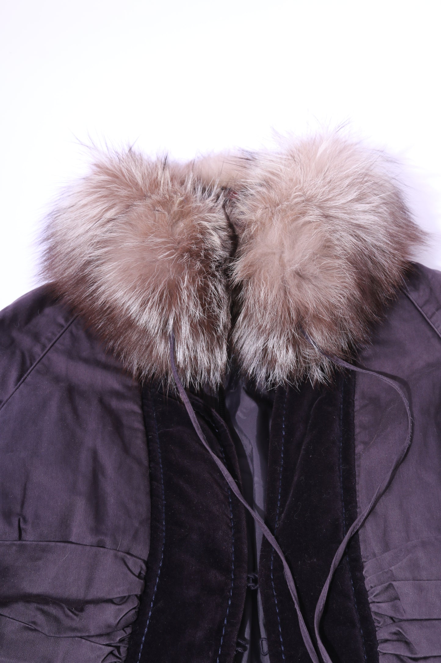 Gianfranco Ferre 00's cotton coat with fox fur collar