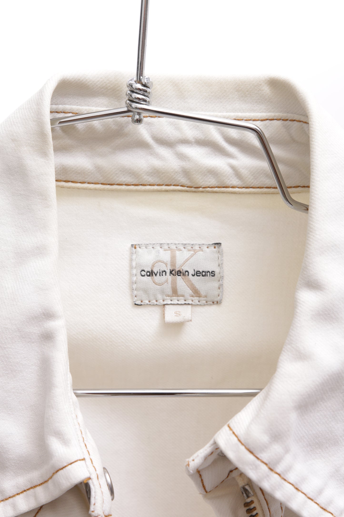 Calvin Klein 00's white denim jacket