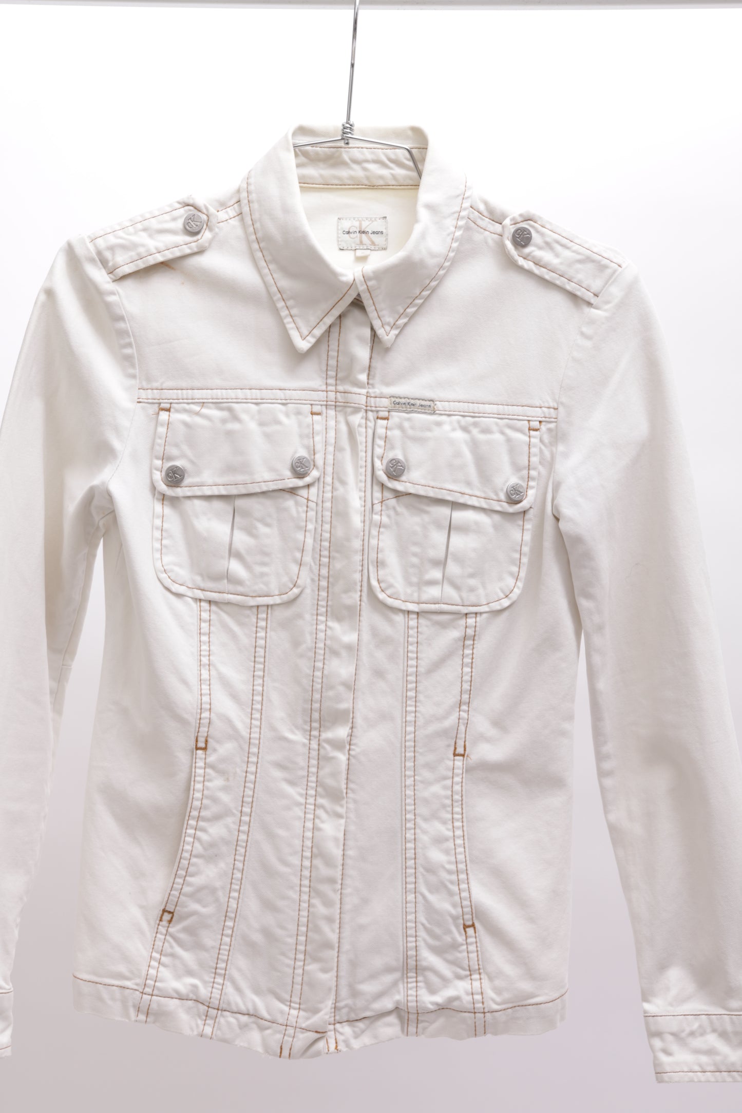 Calvin Klein 00's white denim jacket