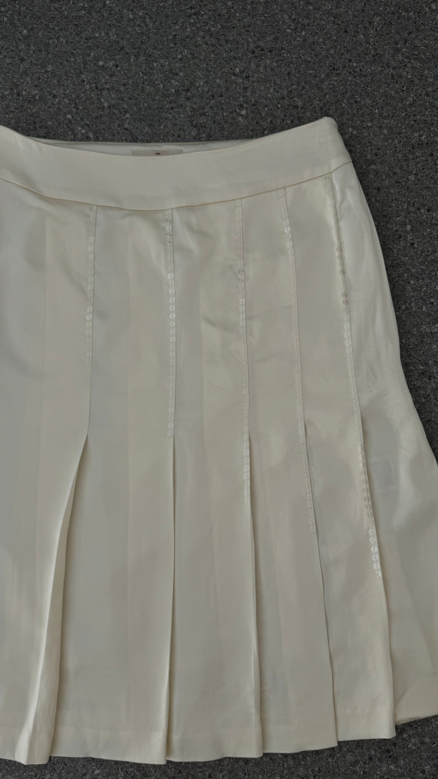 Trussardi cream pleated satin skirt