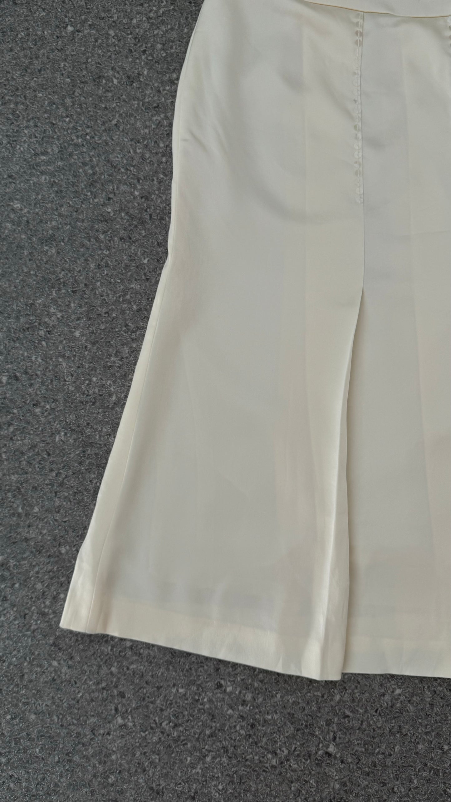 Trussardi cream pleated satin skirt