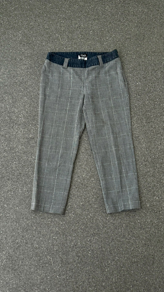 D&G capri wool pants with denim waistband