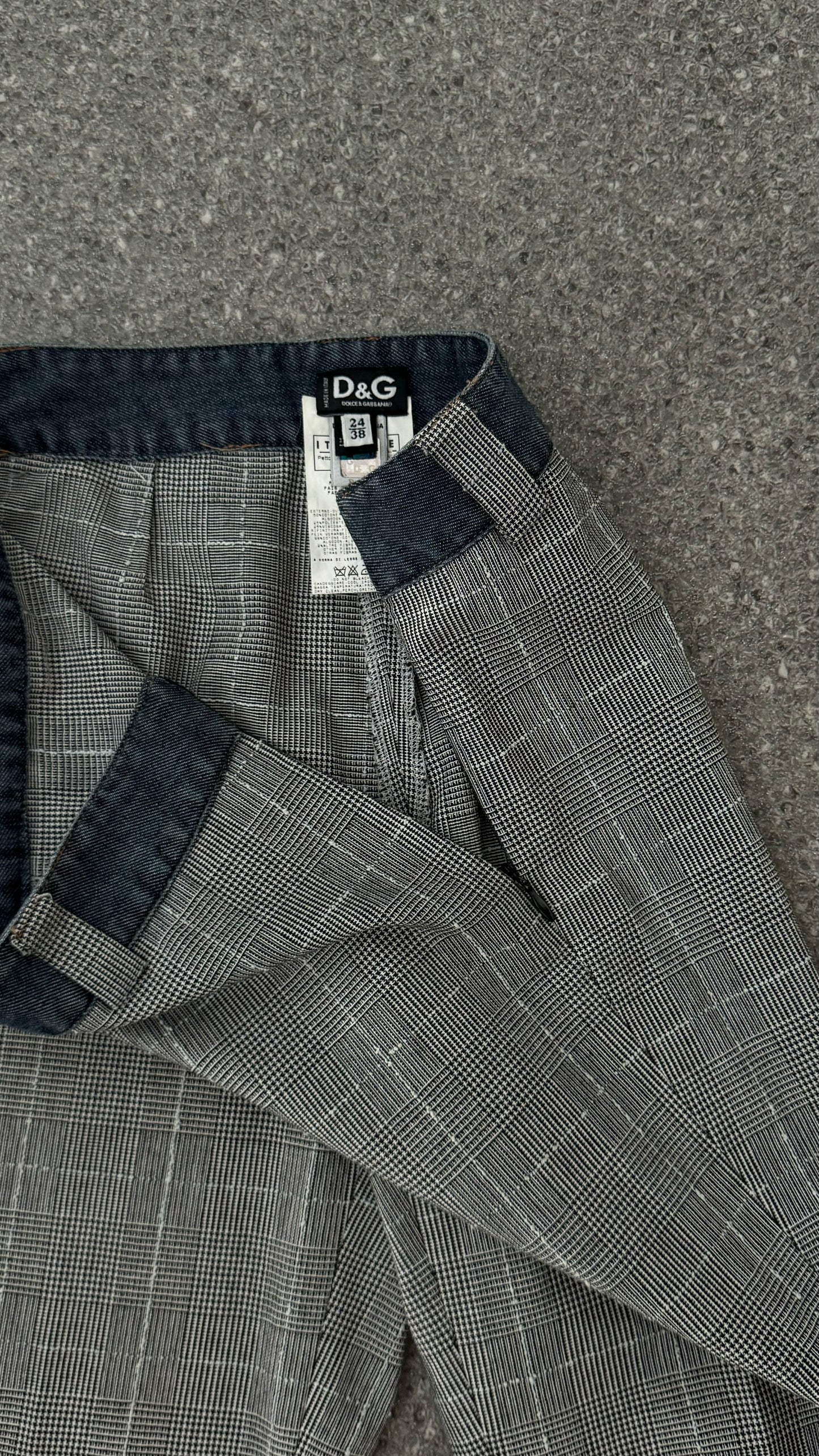 D&G capri wool pants with denim waistband