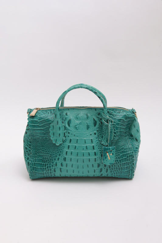 FURLA textured turquoise leather  handbag