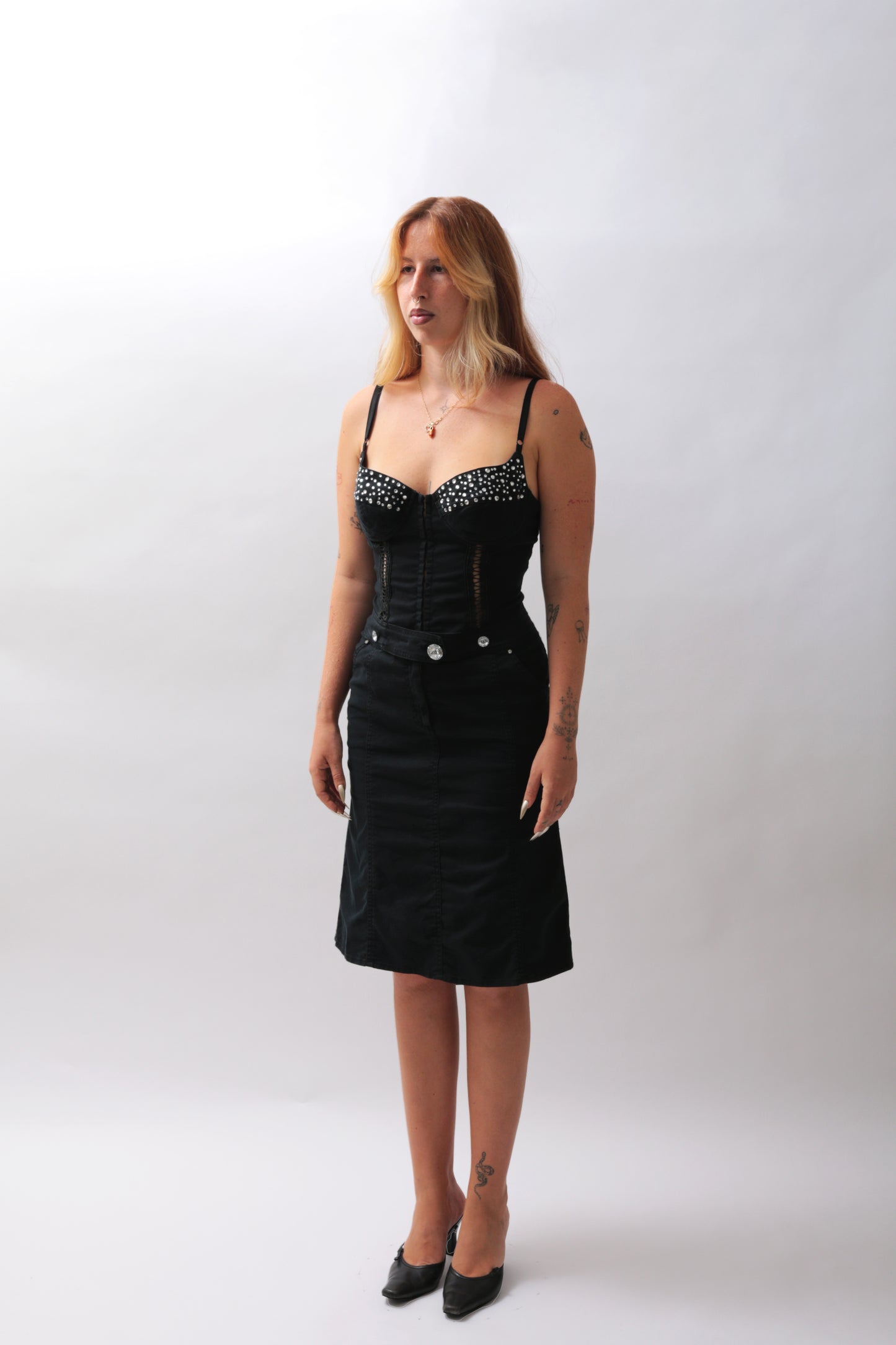 Maria Grazia Severi 2000's black denim dress