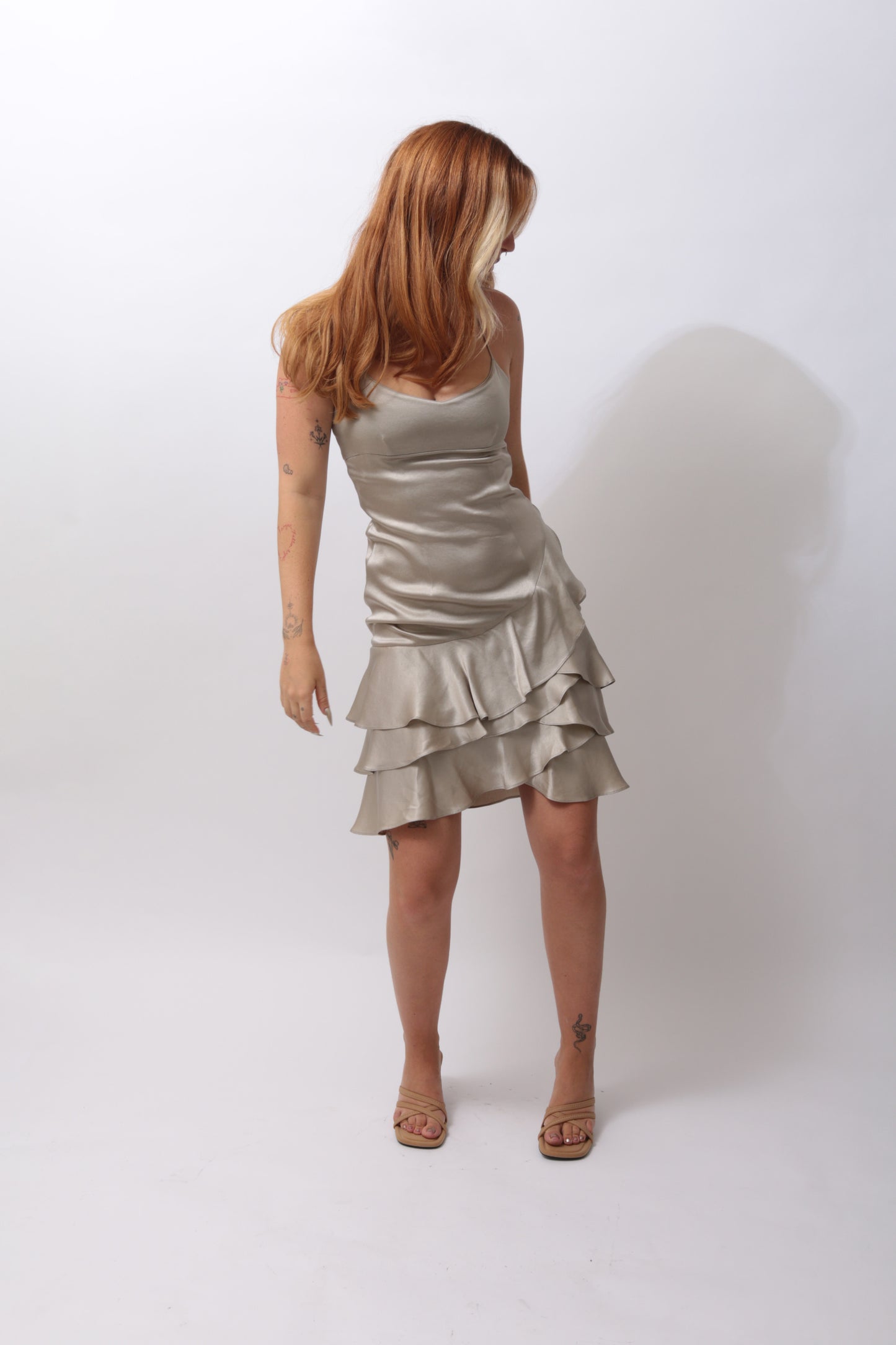 DKNY satin dress in champagne color