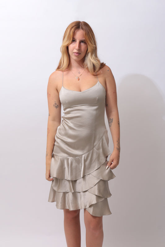DKNY satin dress in champagne color