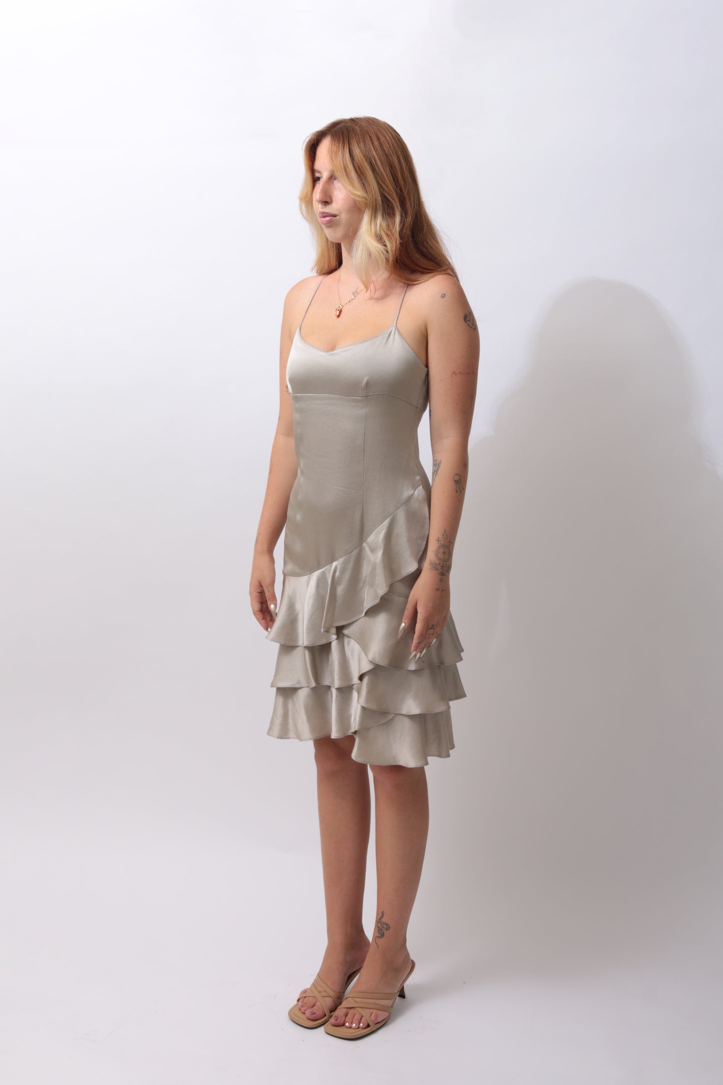 DKNY satin dress in champagne color