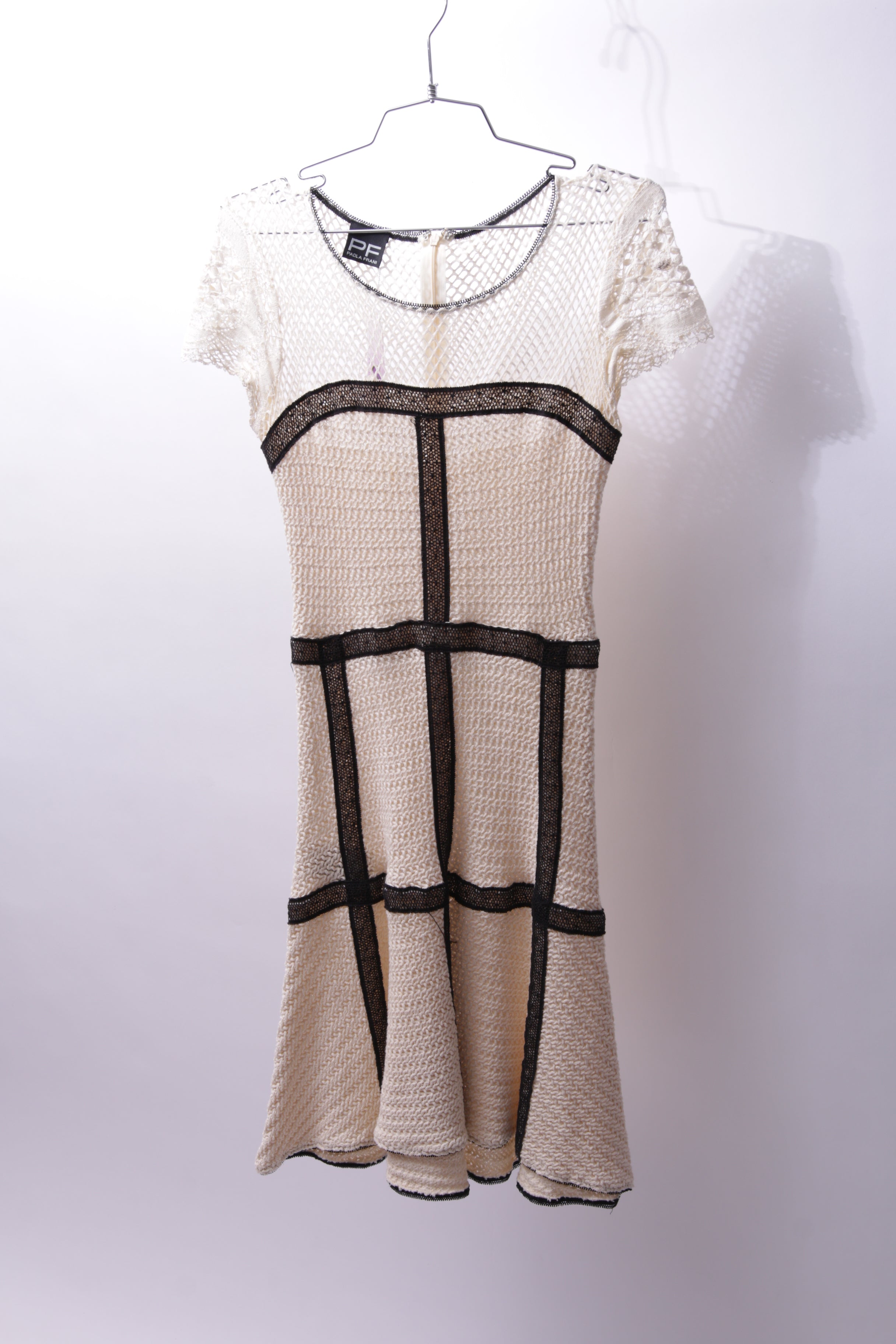 Paola Frani crochet dress in cream – Purple pig