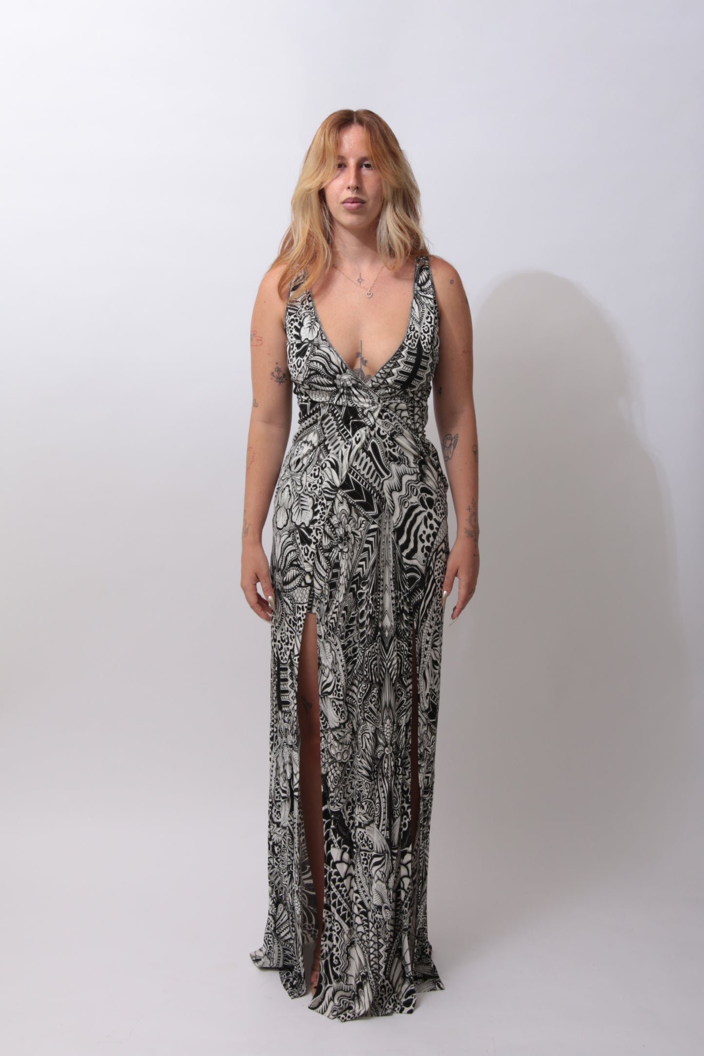 JUST CAVALLI extra long printed dress