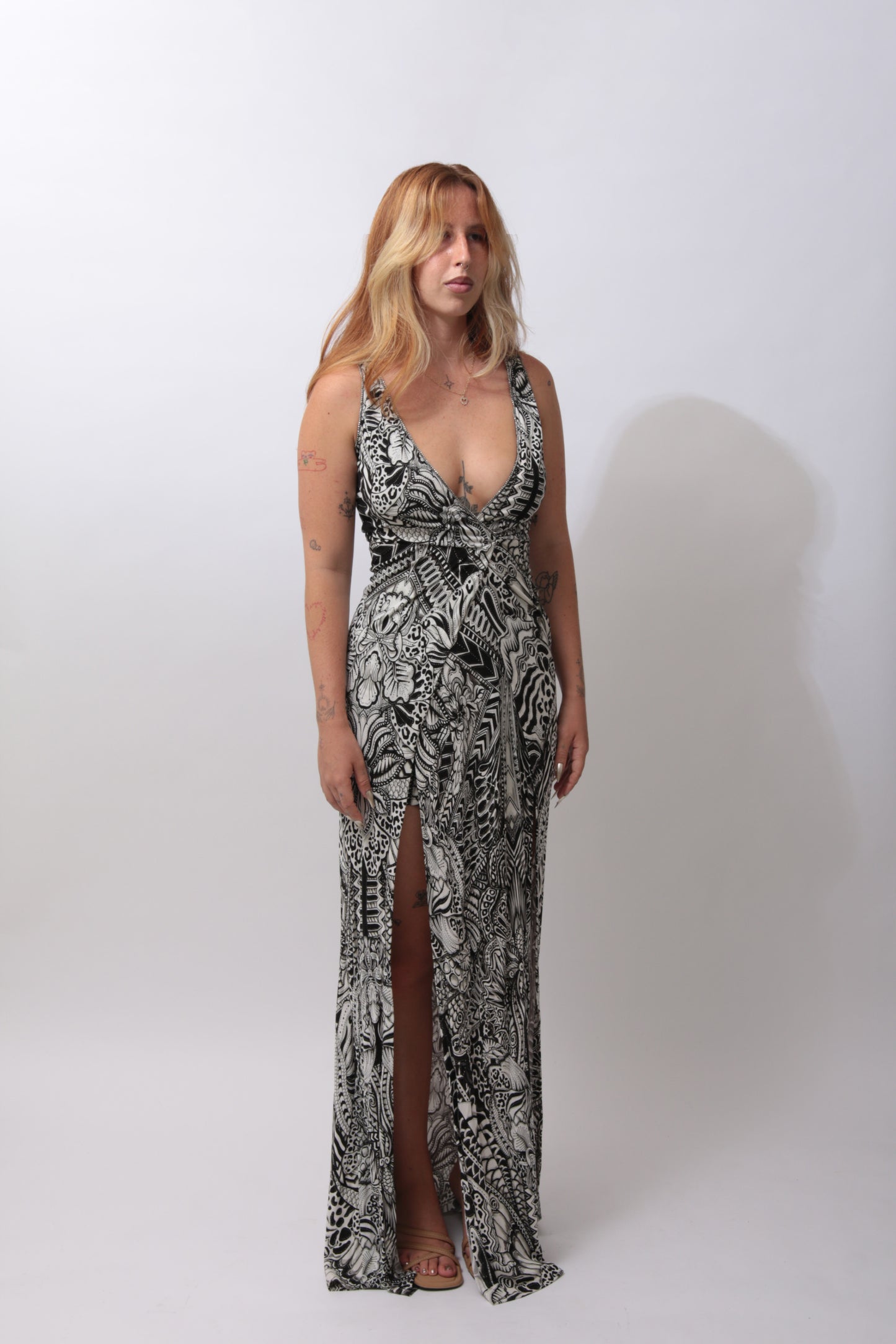 JUST CAVALLI extra long printed dress