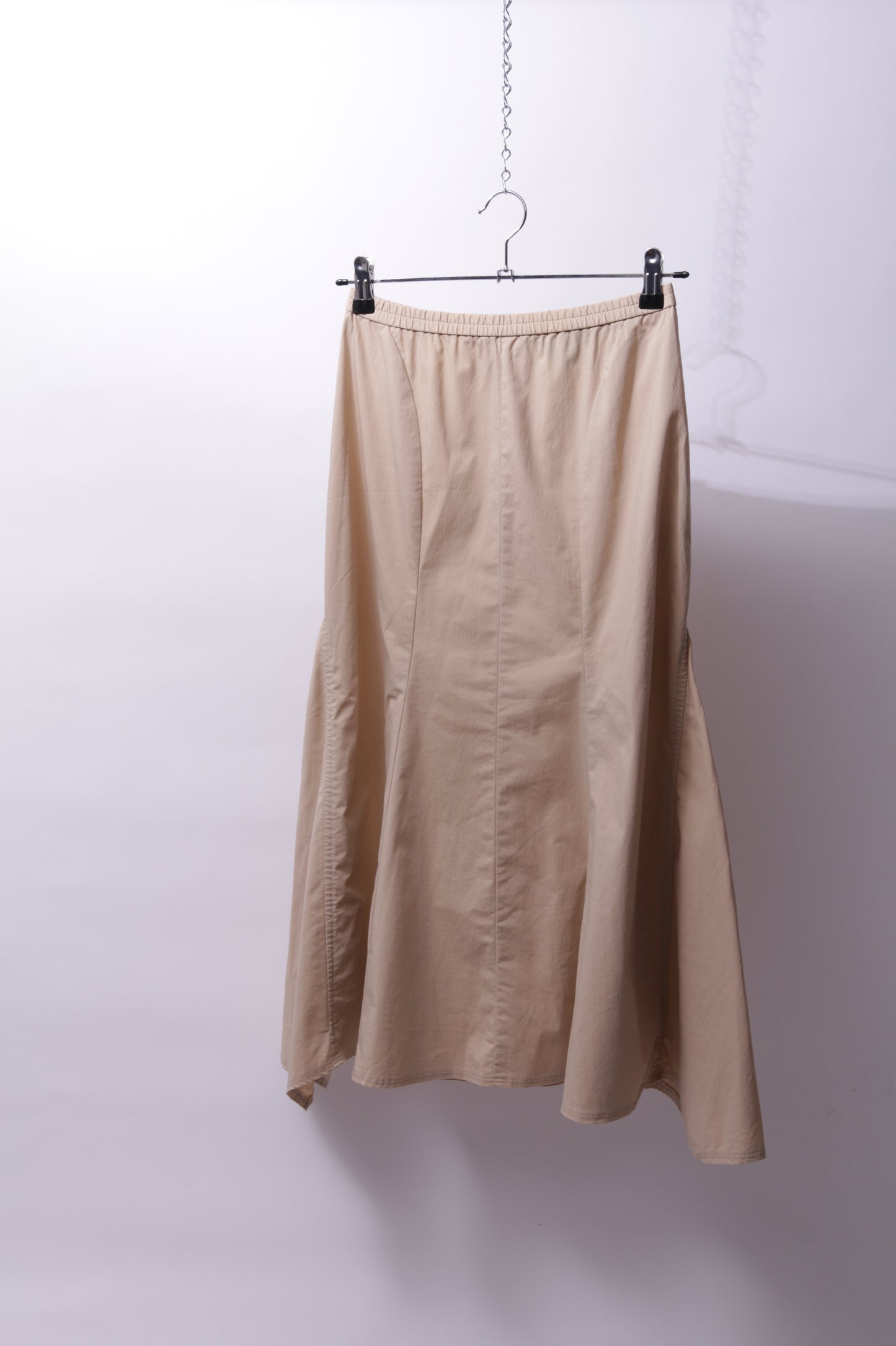 Krizia long cotton skirt in khaki