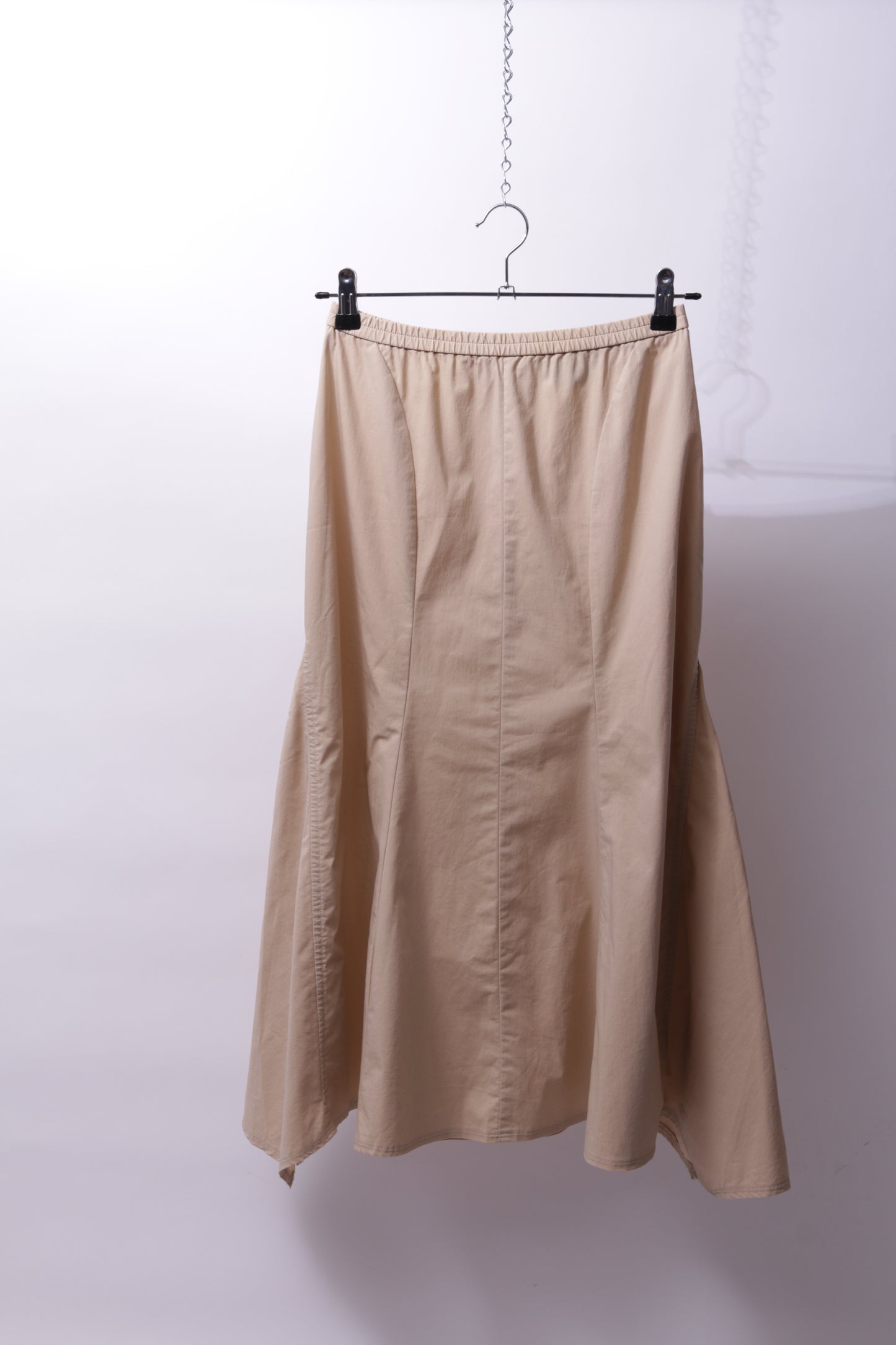 Krizia long cotton skirt in khaki