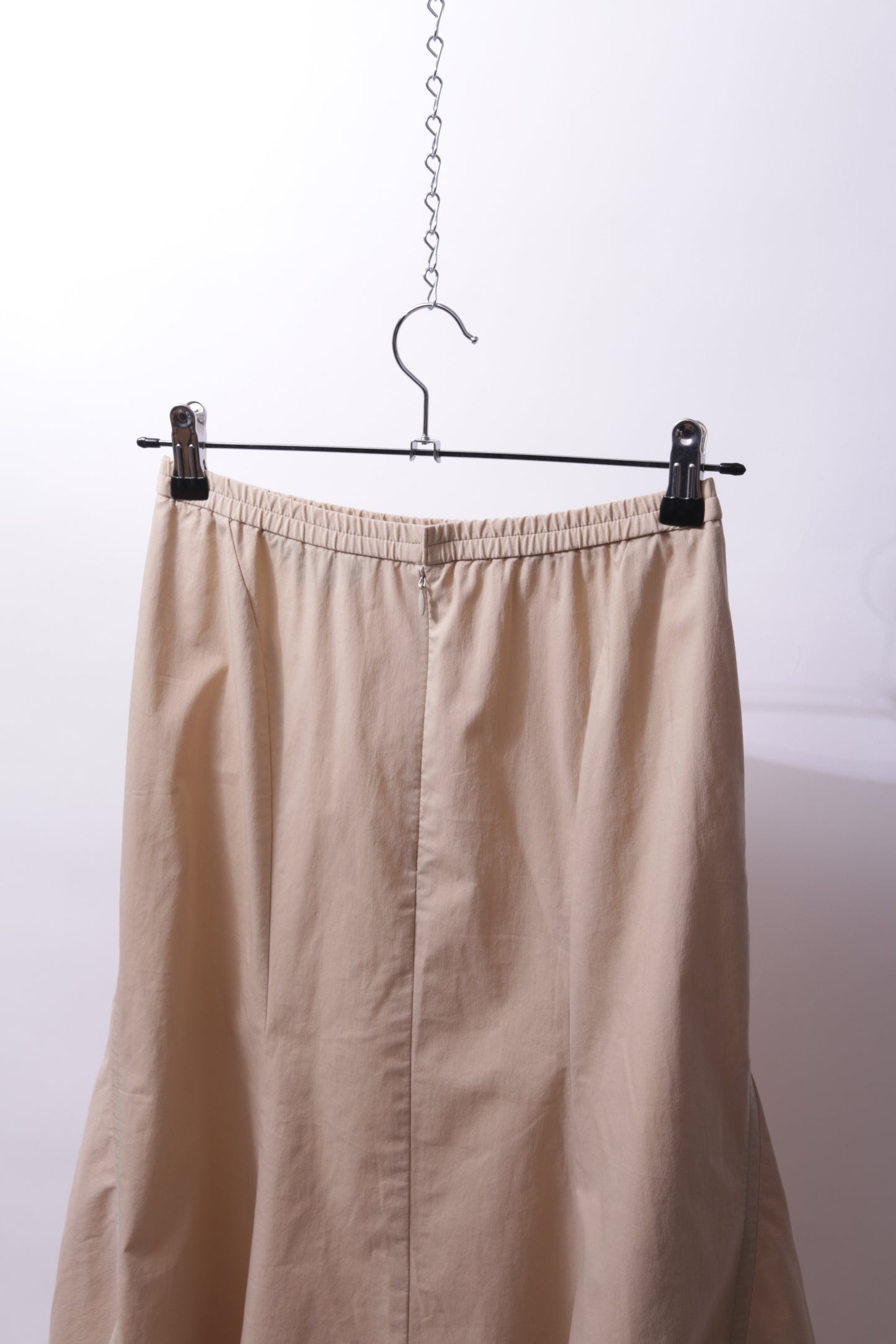 Krizia long cotton skirt in khaki