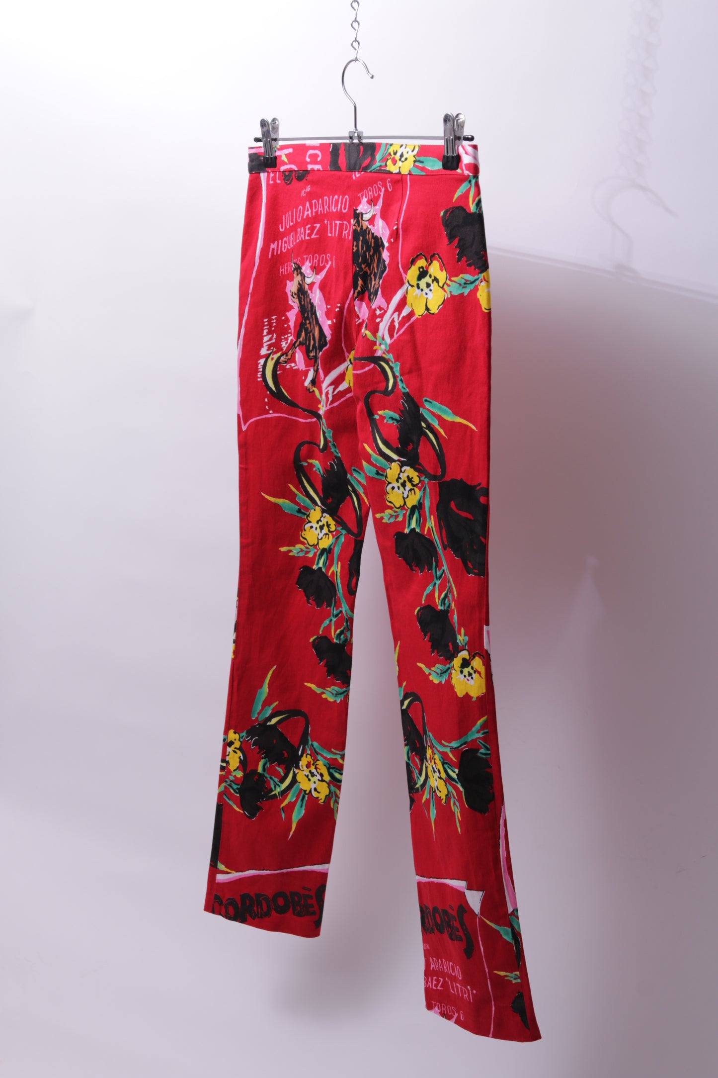 Iceberg 00's printed cotton pants in red