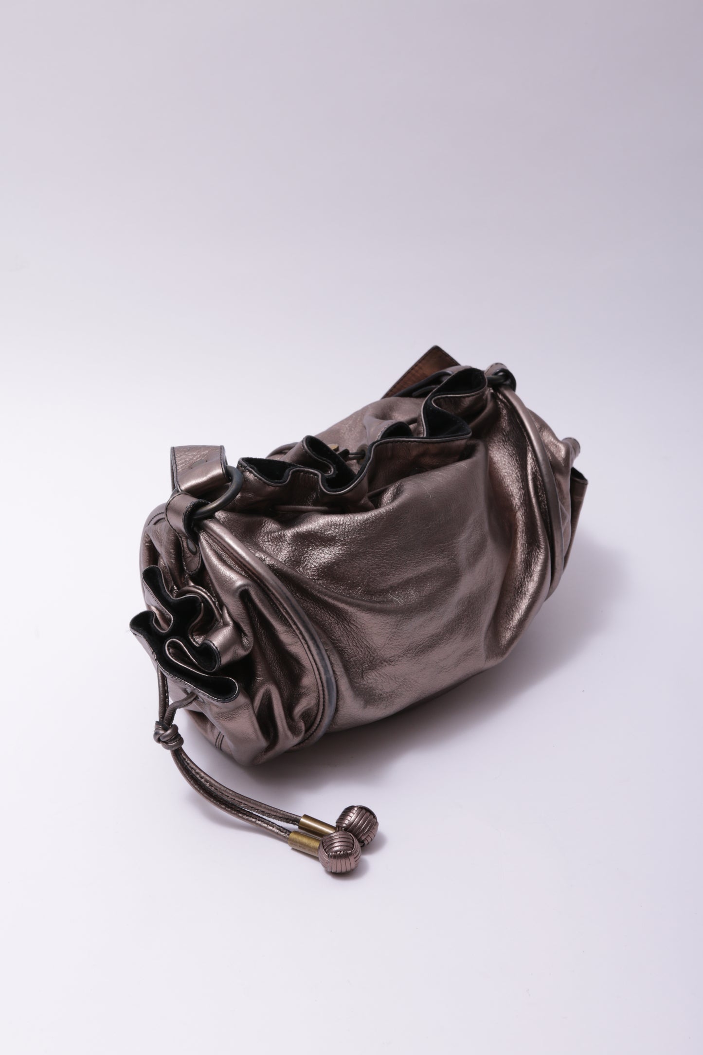 Tanner Krolle metallic soft leather shoulder bag