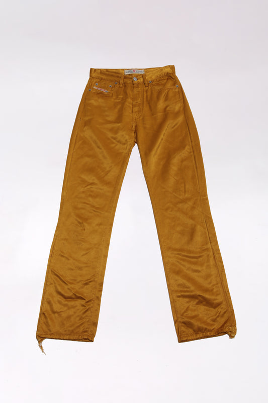 DIESEL 2000's satin flared pants in vivid mustard