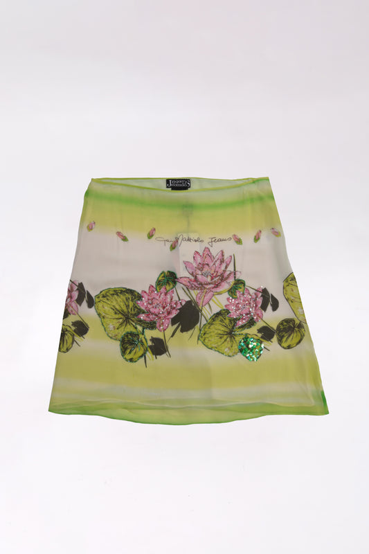 GAI MATTIOLO printed and beaded low waisted skirt