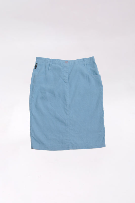 ARMANI baby blue linen low waisted skirt with back belt
