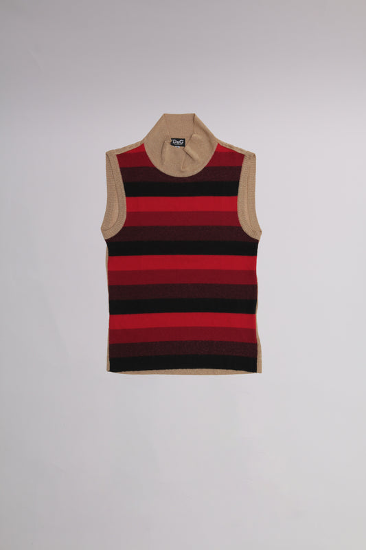 D&G knitted wide stripped turtle neck top