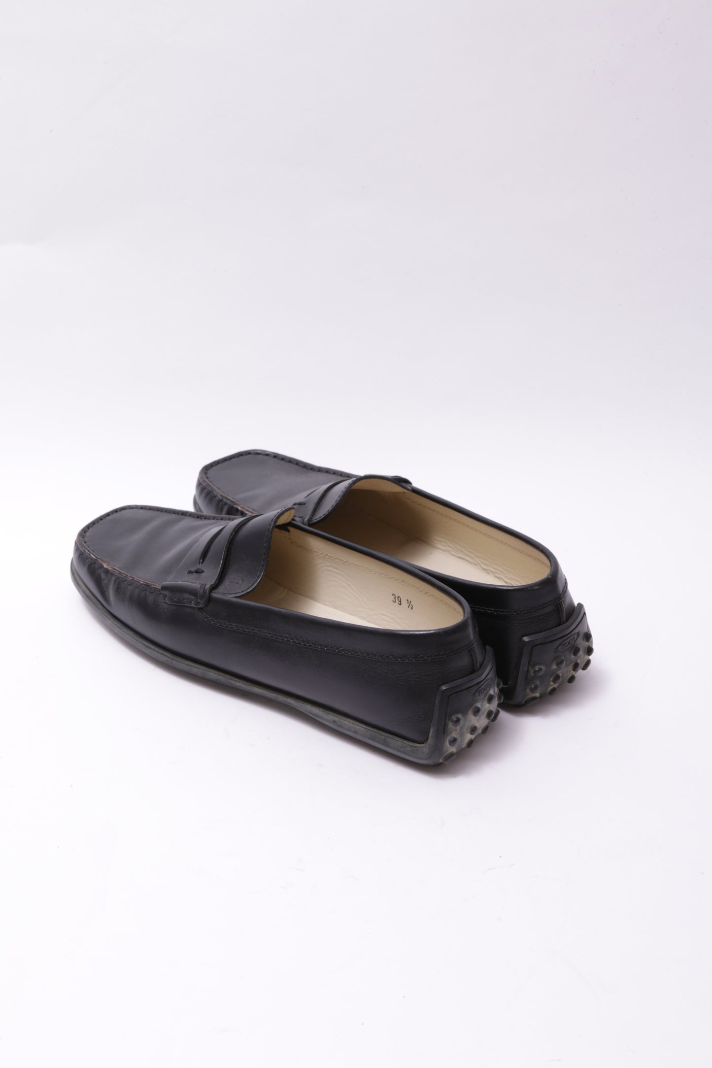 Tods leather loafers with classic tods sole