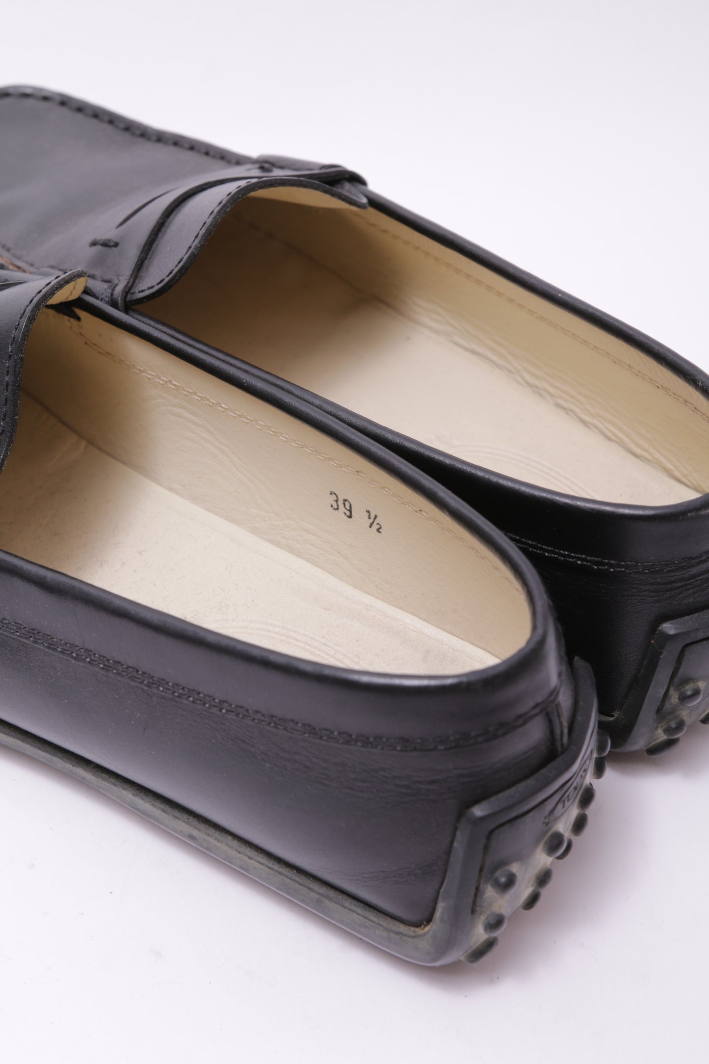 Tods leather loafers with classic tods sole