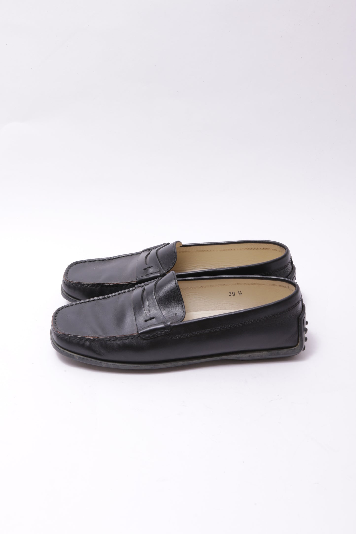 Tods leather loafers with classic tods sole