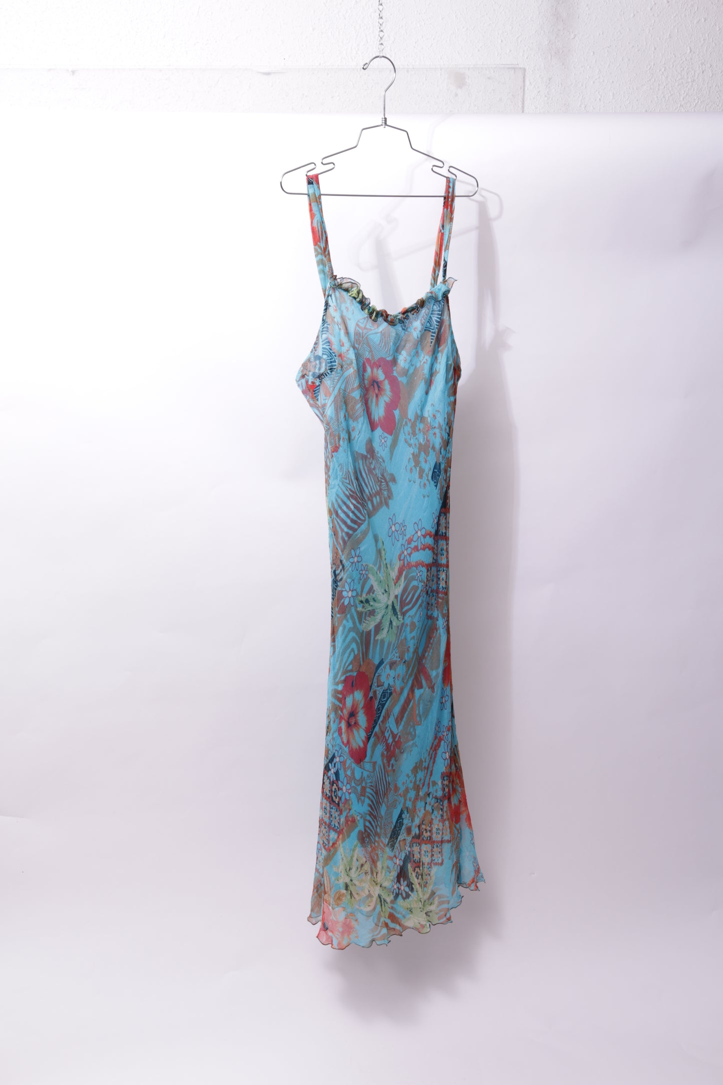 Vintage chiffon printed long dress