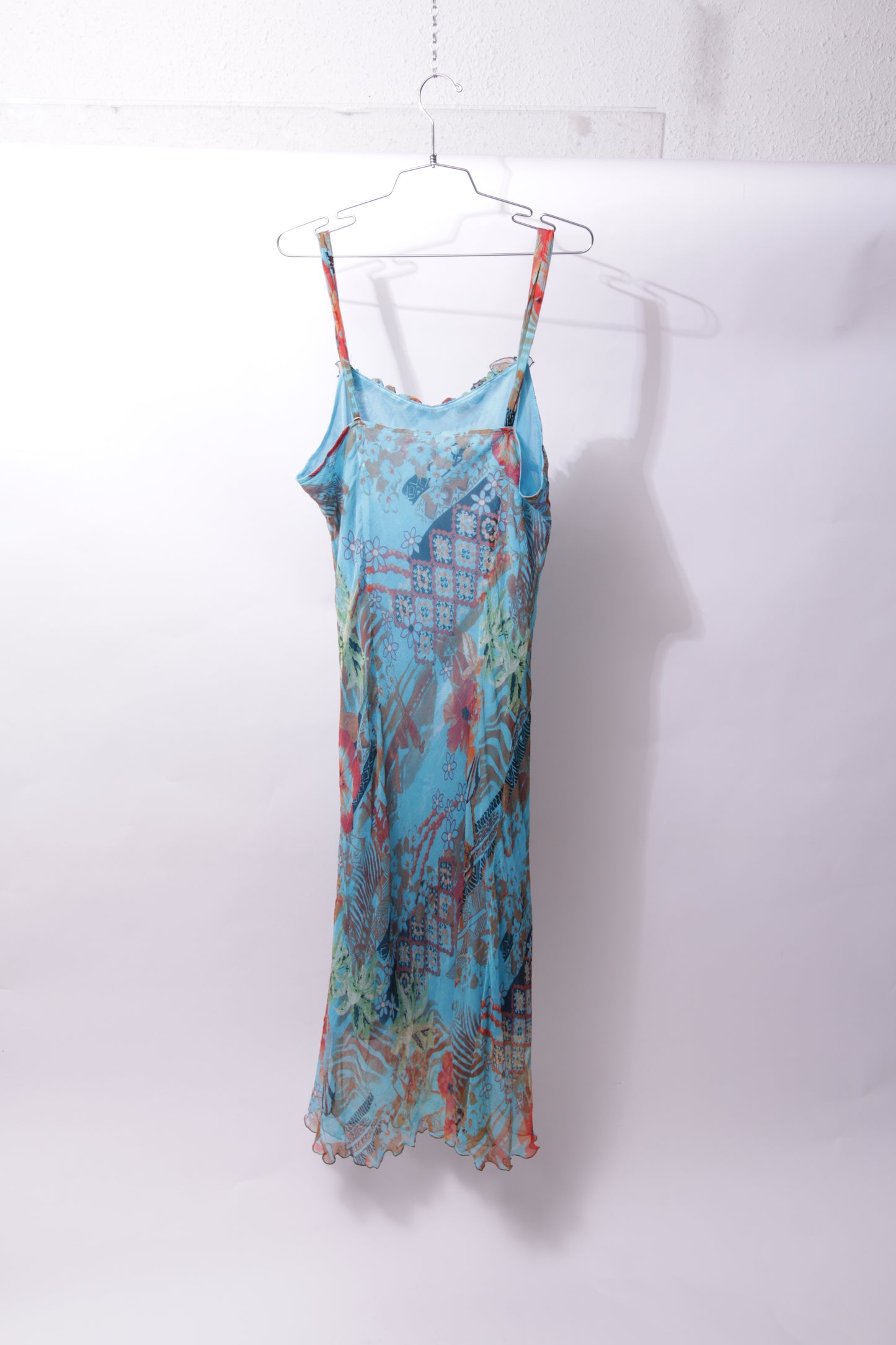 Vintage chiffon printed long dress