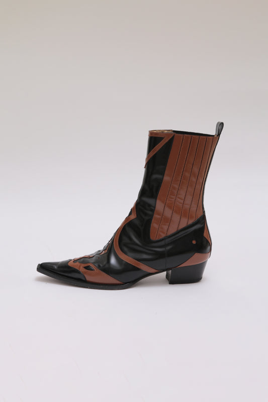 DOLCE & GABBANA western vinyl leather boots
