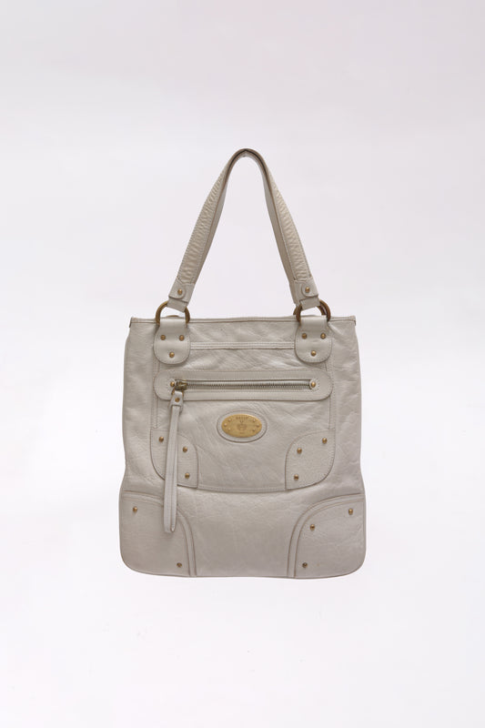 BALLY leather handbag in off white