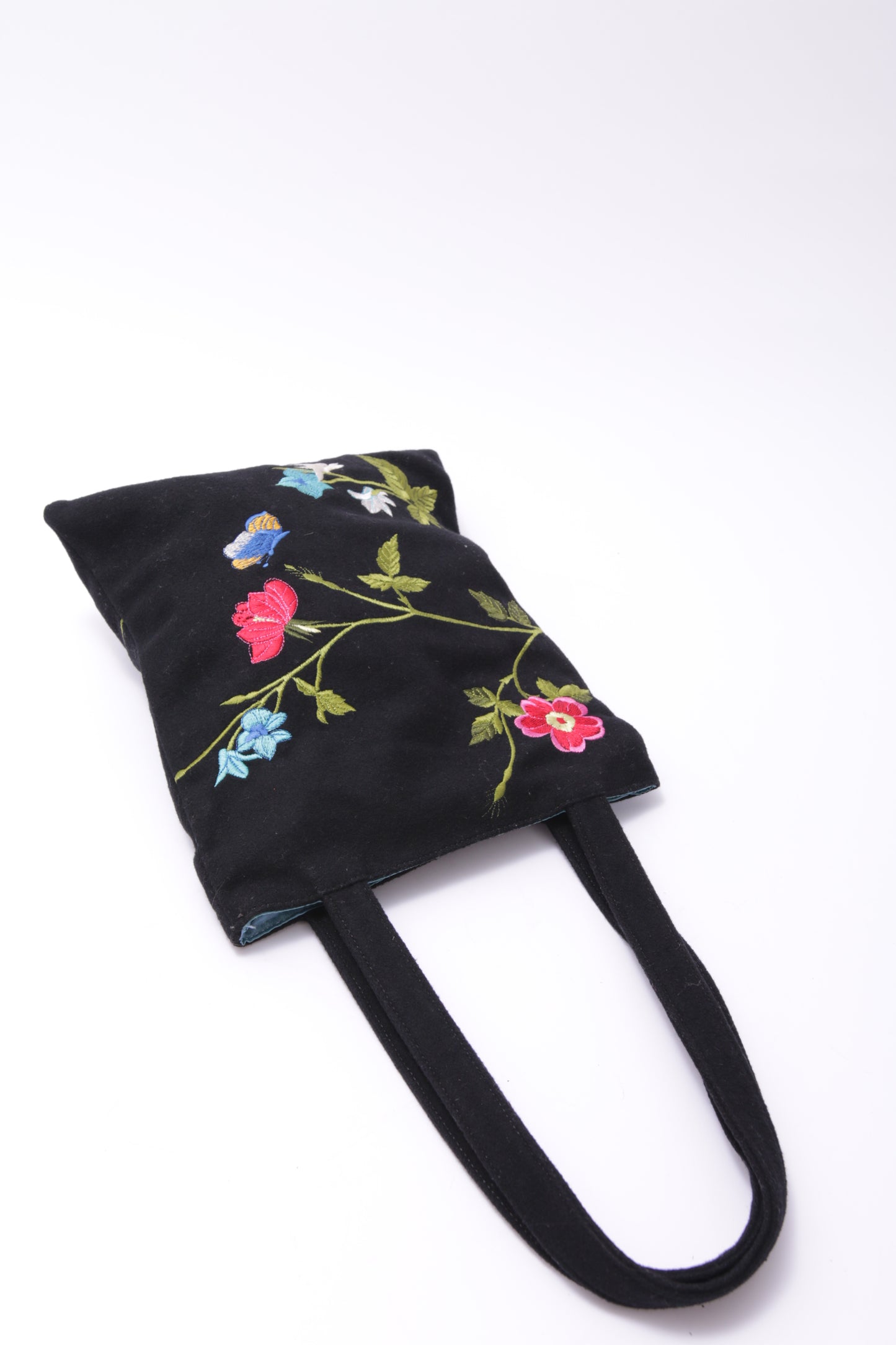 D&G flower embroidery fabric shoulder bag